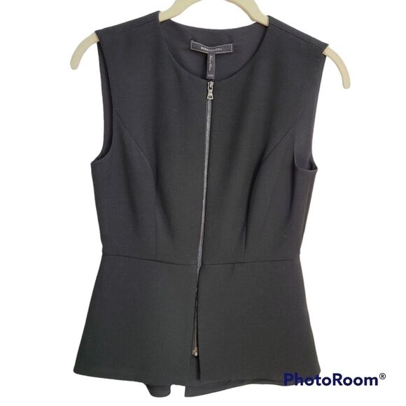 BCBGMaxAzria Abrielle Zip-Front Peplum Top SIZE XXS - Picture 5 of 14